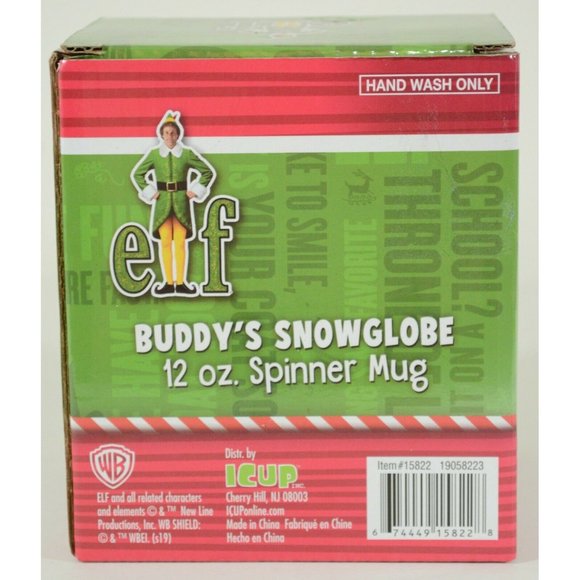 Elf Cotton-Headed Ninny Muggins Snowglobe Spinner Coffee Mug Cup 12 oz Buddy Elf - Picture 4 of 8